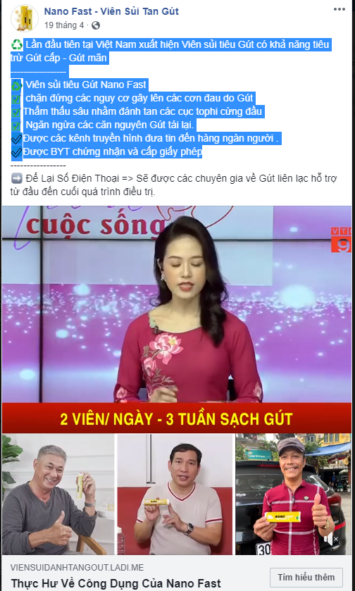 Ngang nhiên quảng cáo viên sủi 