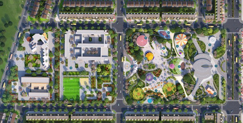 Gem Sky World dành nhiều diện tích cho công viên và tiện ích phục vụ cư dân