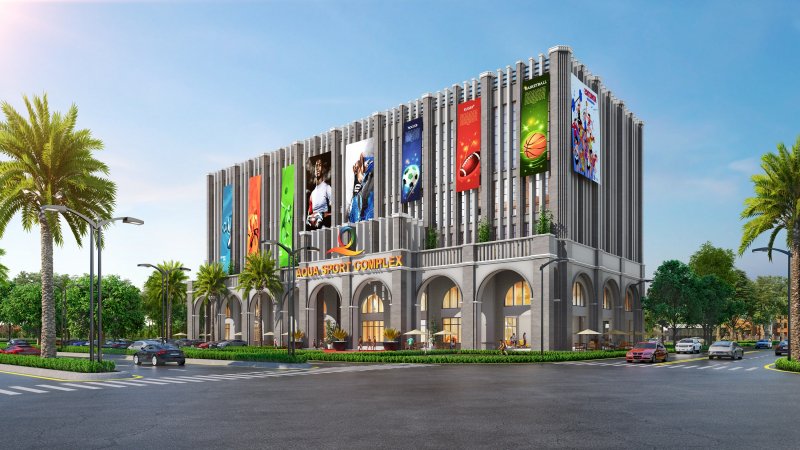 Trung tâm thể thao đa năng Aqua Sport Complex có tổng diện tích 8000m2, qui mô 5 tầng