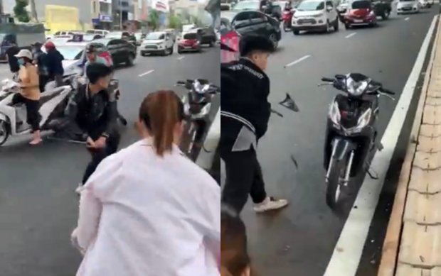 Tạm giữ một thanh niên 17 tuổi vụ va chạm giao thông với bà bầu còn rút hung khí thách thức