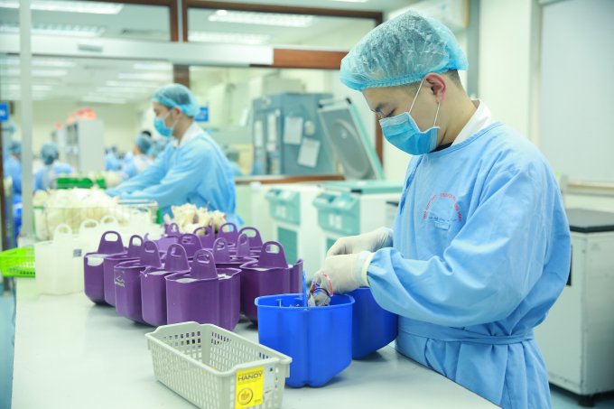 Khu vực điều chế máu của Viện Huyết học - Truyền máu Trung ương cũng vì thế mà trở nên bớt vắng vẻ hơn so với những ngày trước đó nhiều lịch hiến máu bị hủy do người dân lo ngại dịch viêm phổi cấp.