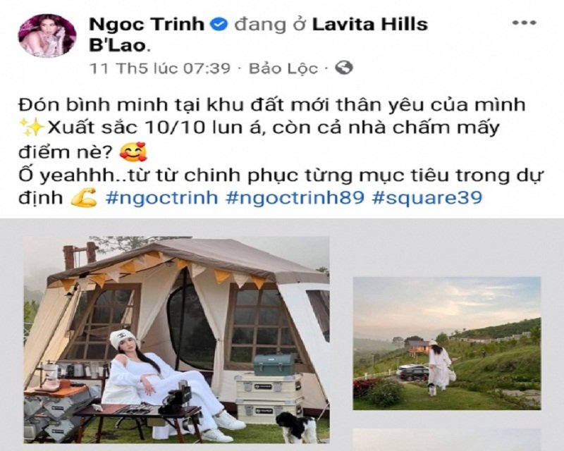 Ngọc Trinh 'khoe' lô đất mới mua của cô có diện tích 11 ha tại Bảo Lộc (Lâm Đồng).
