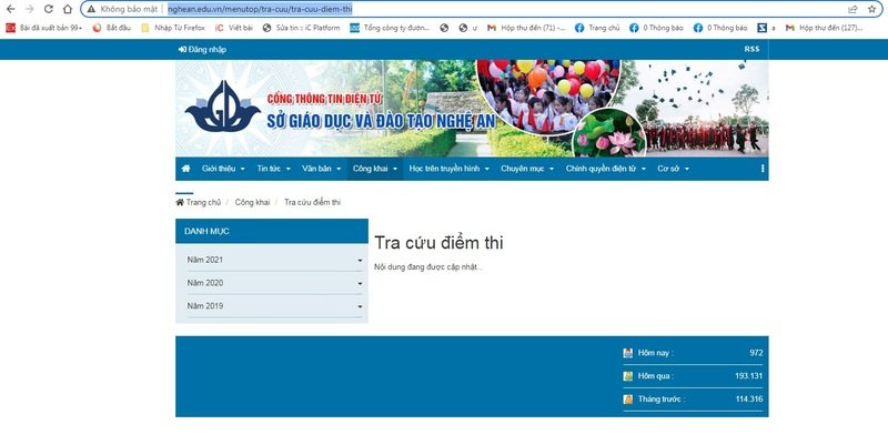 Tra cứu điểm thi vào lớp 10 tỉnh Nghệ An năm 2022
