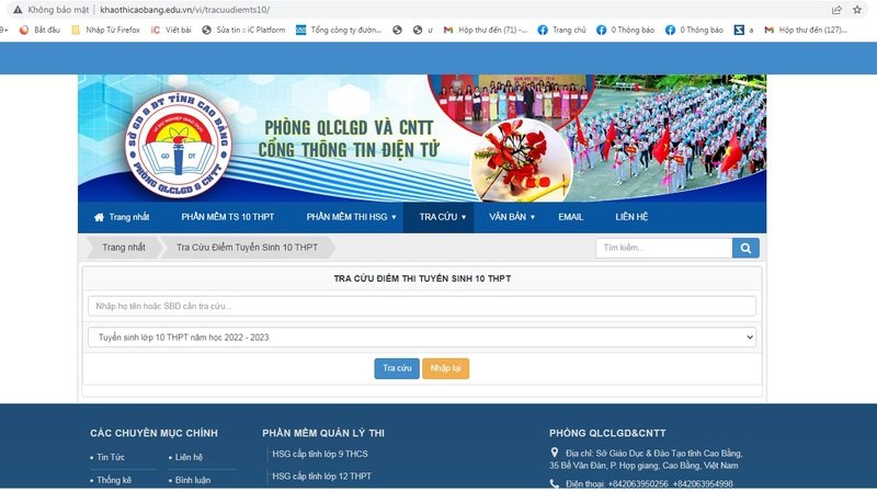 Tra cứu điểm thi vào lớp 10 tỉnh Cao Bằng năm học 2022 - 2023 bằng nhiều cách
