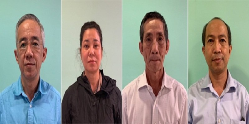Các bị can từ trái sang phải: Nguyễn Trí Dũng; Phan Thị Bích Hạnh; Nguyễn Đỗ Nguyên; Lương Ngọc Tuấn. (Ảnh: Bộ Công an).