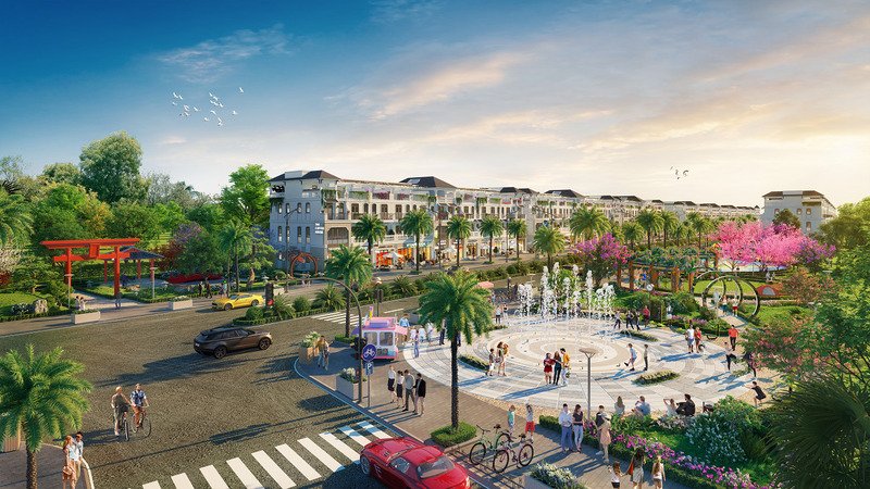 Một trong hai công viên tại Imperia Grand Plaza Đức Hoà với khung cảnh nhộn nhịp đầy triển vọng.