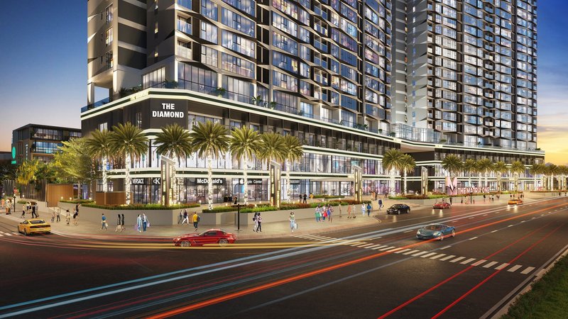 Shophouse khối đế The Matrix One nằm trên mặt đường Lê Quang Đạo thông thoáng