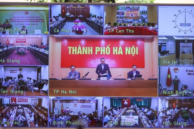 Các điểm cầu trực tuyến tham dự Hội nghị