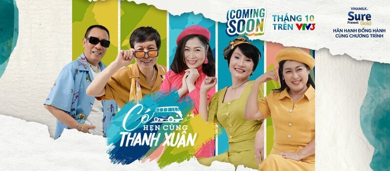 Phát sóng định kỳ lúc 21 giờ 15 phút chủ nhật hằng tuần trên sóng VTV3 từ ngày 22.10, Có hẹn cùng thanh xuân hứa hẹn là chương trình truyền hình thực tế 'ăn khách' với sự tham gia của dàn diễn viên, nhà báo gạo cội