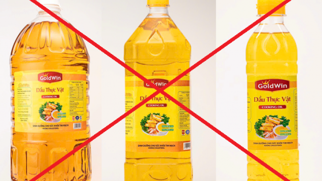  Sản phẩm dầu ăn giả mang nhãn hiệu GoldWin Cooking Oil không bảo đảm chất lượng, an toàn thực phẩm nhưng vẫn được tiêu thụ rộng rãi trên thị trường.