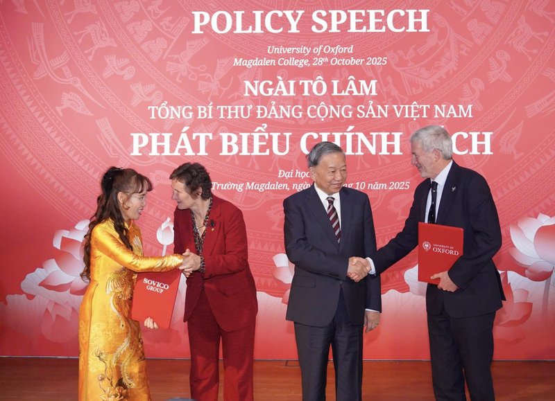 Tổng Bí thư Tô Lâm hoan nghênh các hợp tác của doanh nghiệp Việt Nam với Đại học Oxford và chúc mừng Chương trình Học bổng Tiên phong Oxford