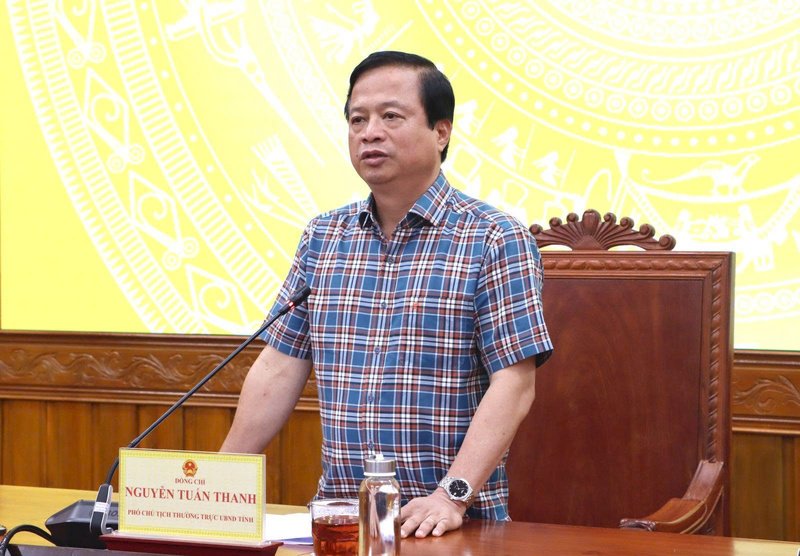  Phó Chủ tịch Thường trực UBND tỉnh Nguyễn Tuấn Thanh phát biểu tại buổi họp báo