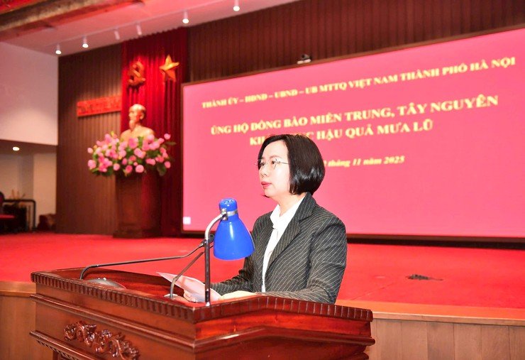 Chủ tịch Ủy ban MTTQ Việt Nam Thành phố Bùi Huyền Mai phát động hưởng ứng lời kêu gọi của Chủ tịch Ủy ban Trung ương MTTQ Việt Nam