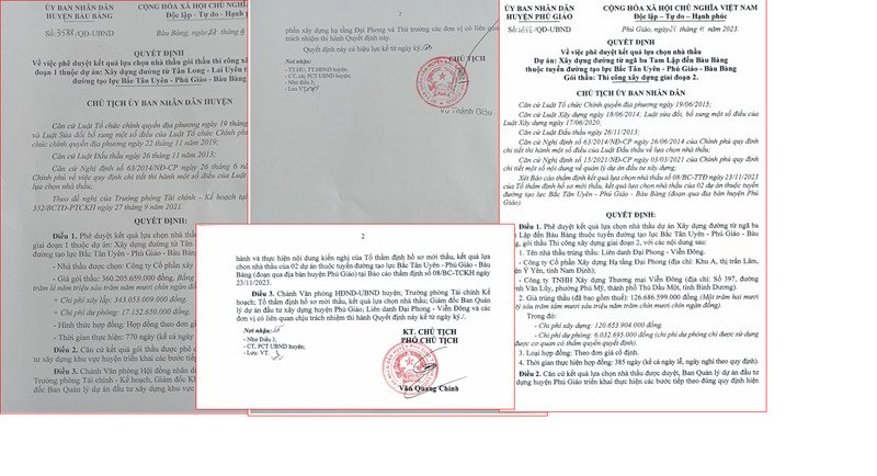 Tại dự án Đường tạo lực Bắc Tân Uyên – Phú Giáo – Bàu Bàng, Công ty Hạ tầng Đại Phong cũng trúng 02 gói thầu trúng thầu thi công (cả giai đoạn 1 và giai đoạn 2) với giá trúng thầu gần 428 tỷ đồng.