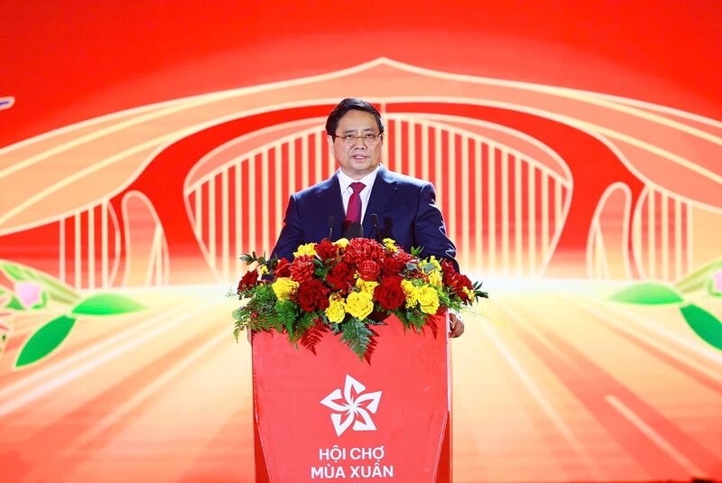  Thủ tướng Phạm Minh Chính phát biểu bế mạc Hội chợ mùa Xuân lần thứ nhất năm 2026 - Ảnh: VGP/Nhật Bắc