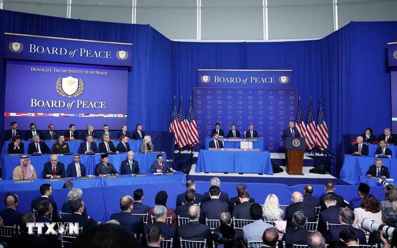  Phiên khai mạc Hội đồng Hòa bình về Gaza tại Thủ đô Washington D.C., Hoa Kỳ. (Ảnh: Thống Nhất/TTXVN)