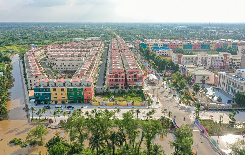Một góc Khu dân cư Phước Thọ (Vĩnh Long) do T&T Group phát triển nhìn từ trên cao