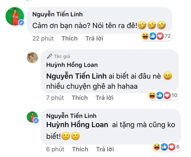 Hồng Loan gọi Tiến Linh lập tức có mặt trả lời. Cặp đôi cũng tiện tay thả thính nhau trên trang cá nhân khiến khán giả vô cùng thích thú.