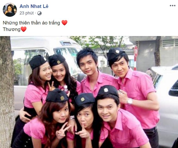 Miu Lê đăng lại bức hình của cả team Những thiên thần áo trắng
