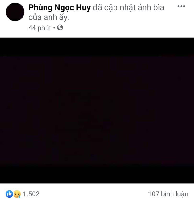 Phùng Ngọc Huy đổi ảnh đại diện đen khi nghe tin Mai Phương qua đời.