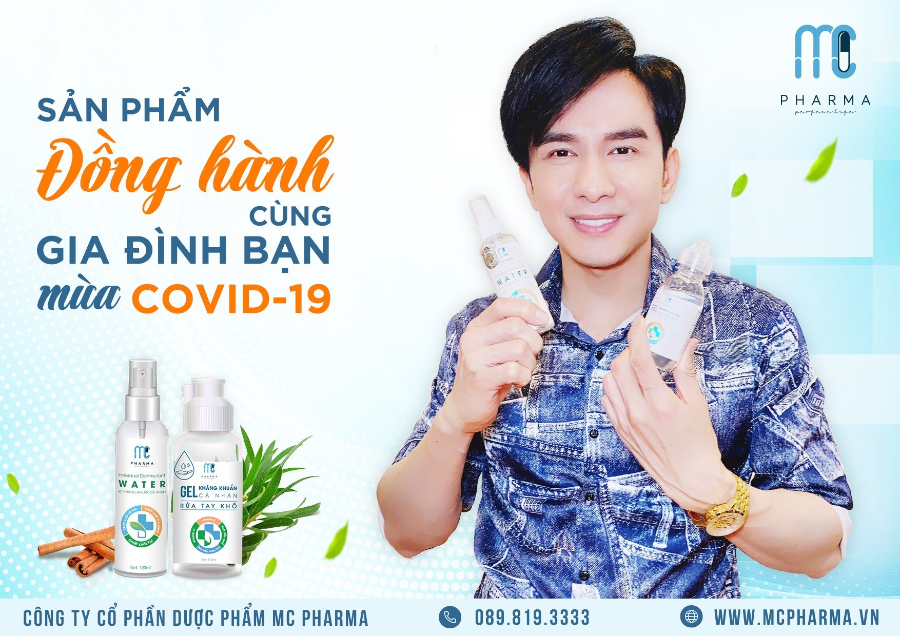 Xịt kháng khuẩn cá nhân MC Pharma và Gel rửa tay khô MC Pharma