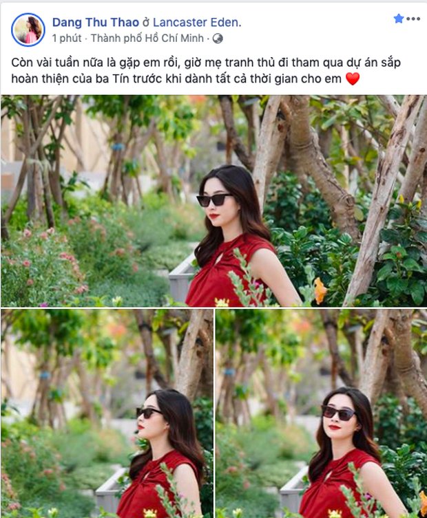 Dòng chia sẻ của cô trên trang cá nhân.