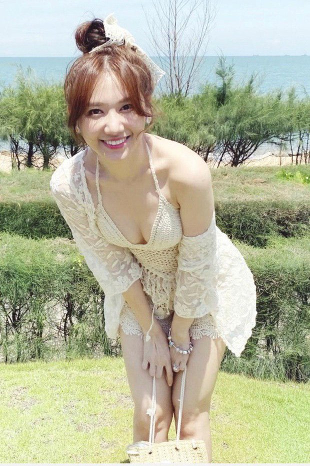 Đây là lần hiếm hoi Hari Won khoe khéo vòng 1.