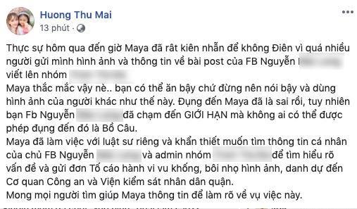 Maya bức xúc cho biết đã nhờ luật sư can thiệp.