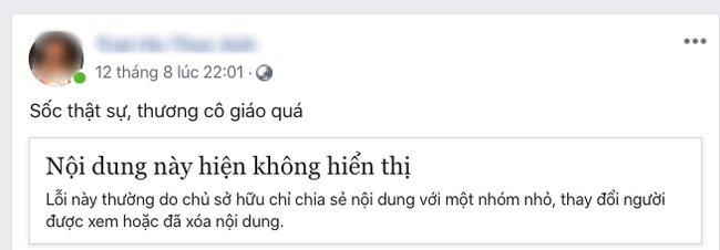 Facebook và bài đăng của Âu Hà My biến mất