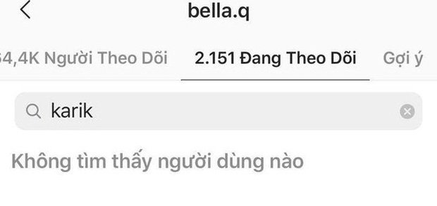 Bella hủy theo dõi Karik trong đêm