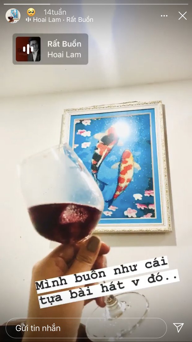 Đ.N chia sẻ bài hát của Hoài Lâm trên story cá nhân.