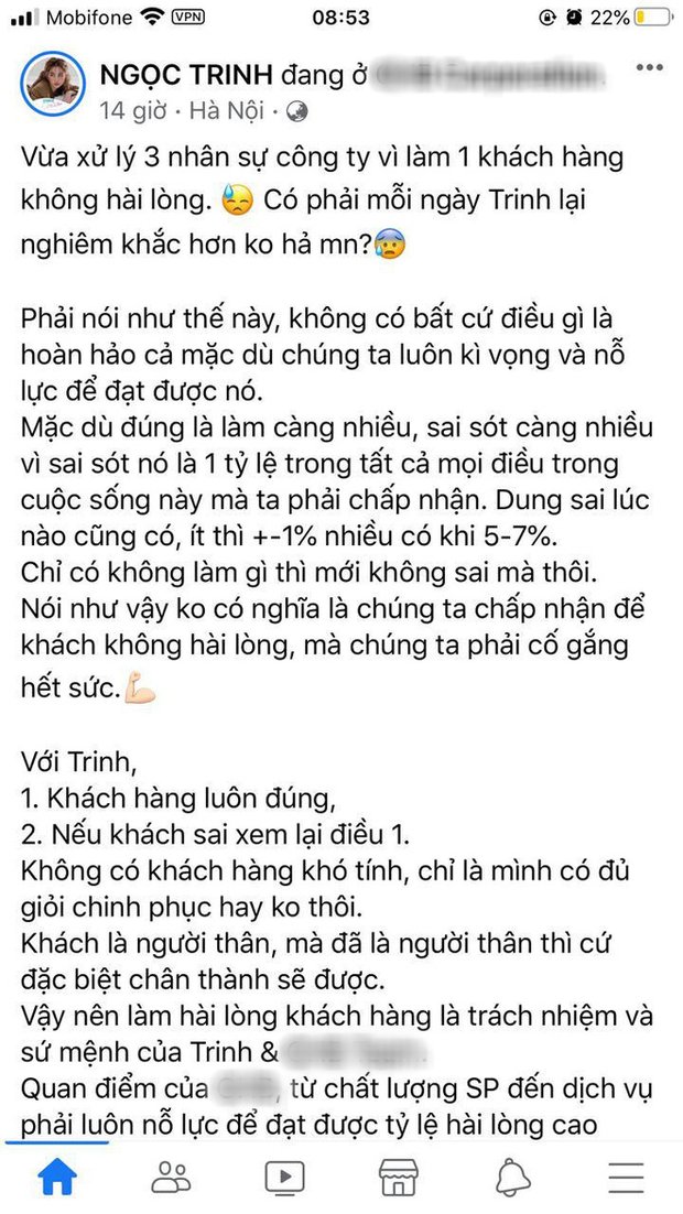 Phản hồi của Ngọc Trinh