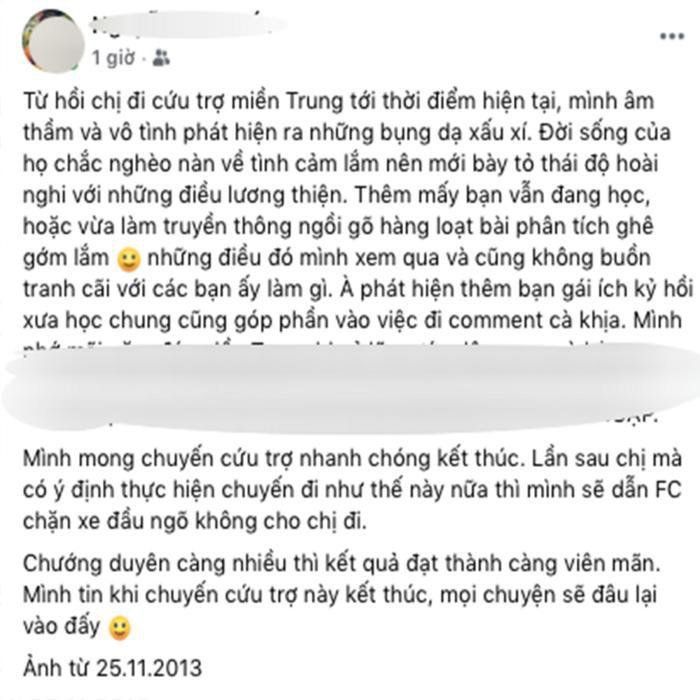 Trưởng FC Thủy Tiên đăng tải bài viết