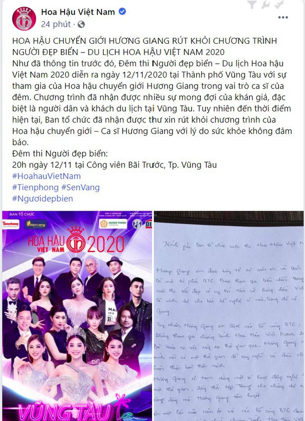 Thông tin được đăng tải trên fanpage chương trình