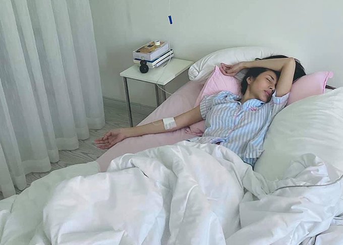 Thủy Tiên kiệt sức phải truyền nước
