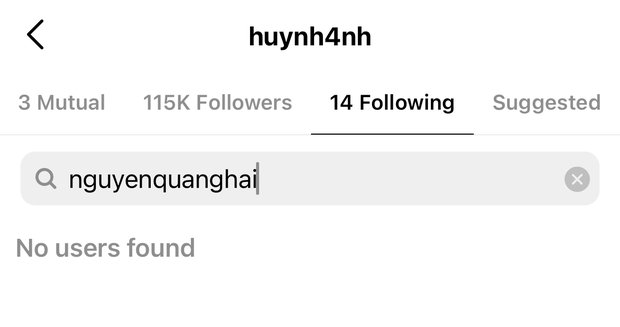 Huỳnh Anh vẫn chưa có động thái follow lại Quang Hải