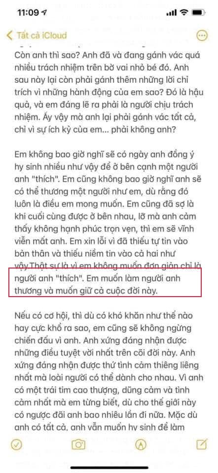 Bức thư được cho là Hải Tú gửi Sơn Tùng