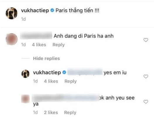 Thậm chí còn xác nhận đang ở Paris