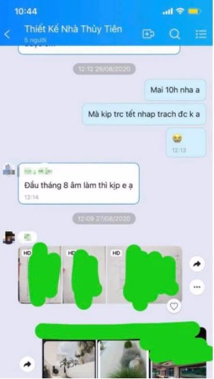 Đoạn trao đổi về việc sửa nhà của Thủy Tiên và người thi công từ tháng 8/2020