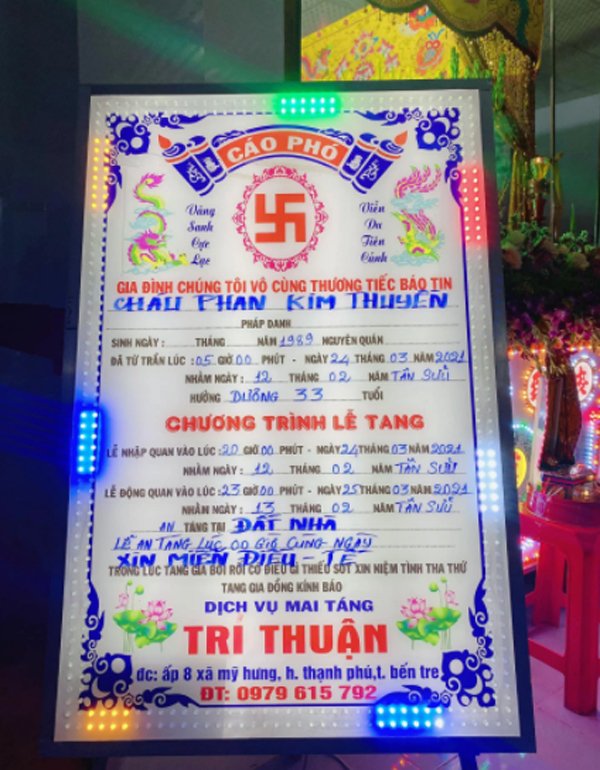 Thông tin tang lễ Hoa hậu đại sứ nhân ái