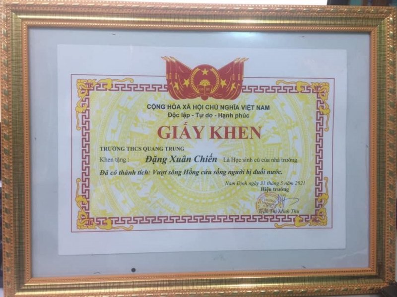 Bằng khen của anh Đặng Xuân Chiến