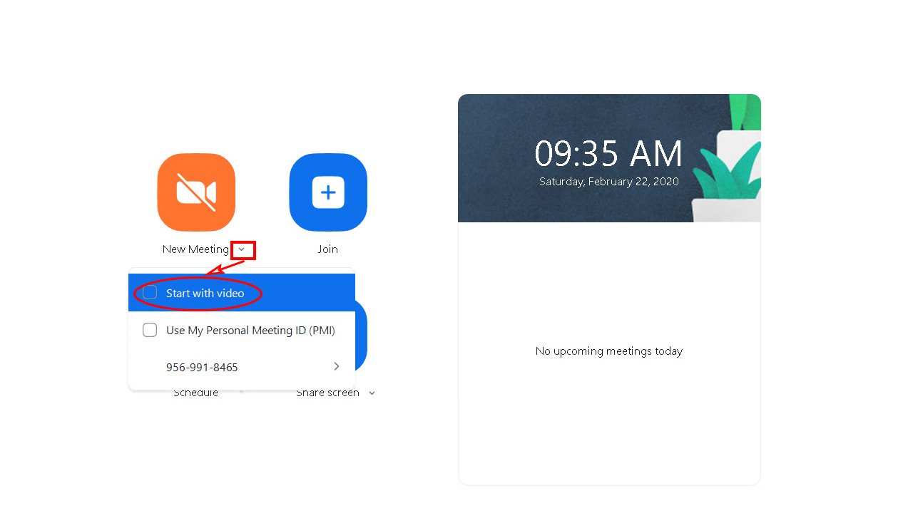 Chọn tài khoản đăng ký zoom meeting.