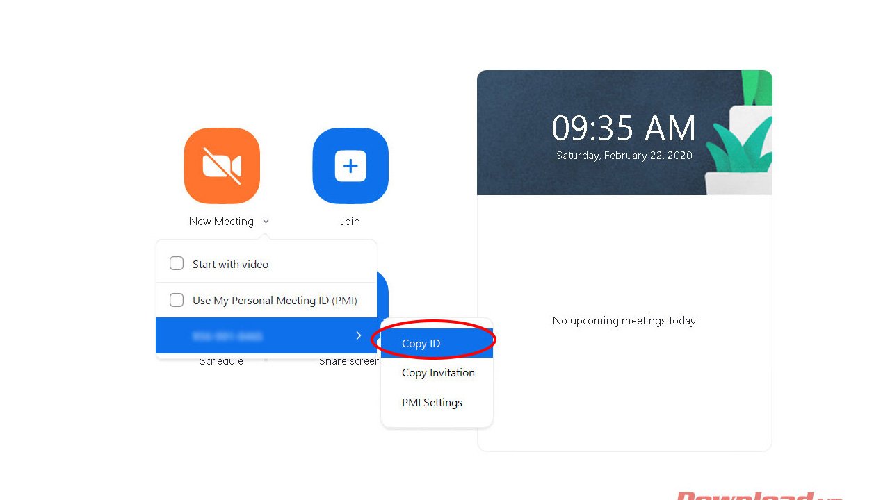 Copy ID phòng học gửi cho học sinh.