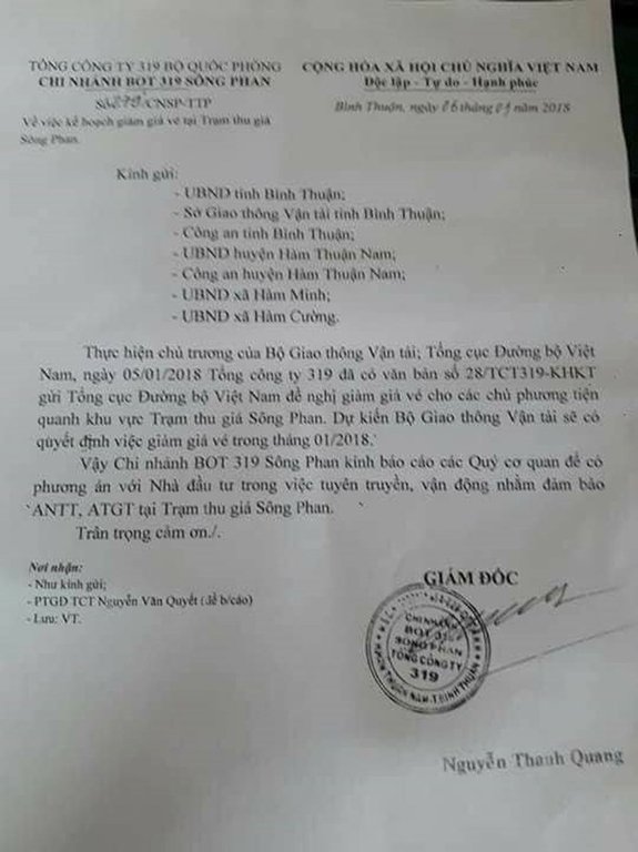Trạm BOT Sông Phan chủ động xin hạ giá vé