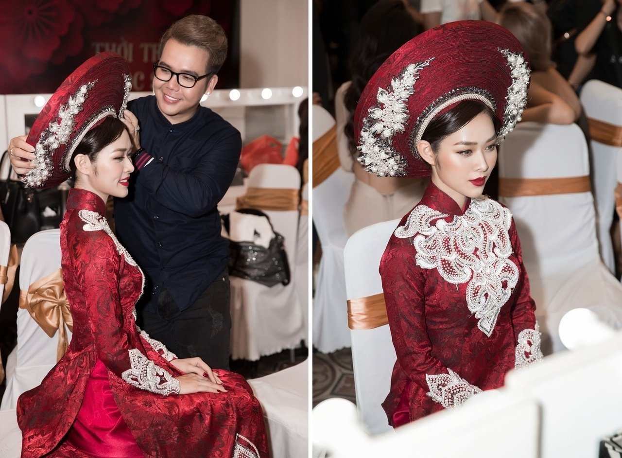 diep-bao-ngoc-mac-ao-dai-dinh-pha-le-lam-vedette-san-dien-thoi-trang-sau-2-nam-vang-bong