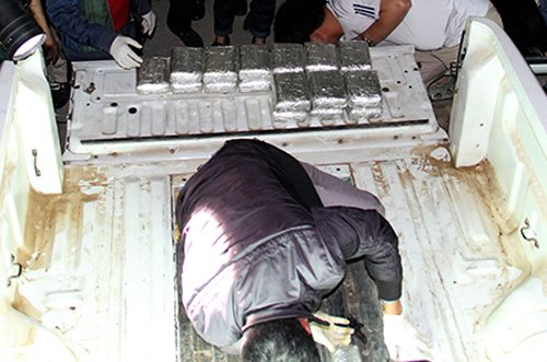 210.000 viên ma túy giấu trong khoang bí mật của xe bán tải