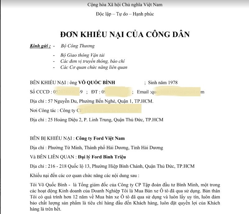 khoi-kien-ford-viet-nam-vi-thieu-trach-nhiem-coi-thuong-khach-hang