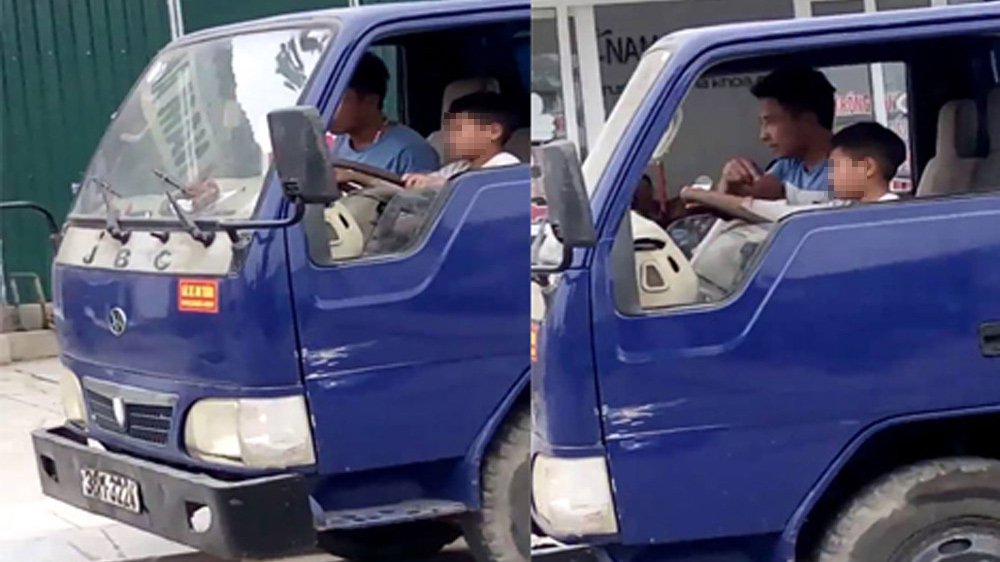 Ông chú ở Thanh Hóa phân trần việc giao tay lái xe tải cho cháu 10 tuổi