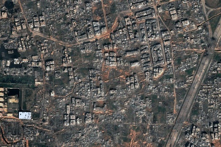 Cảnh tàn phá khủng khiếp tại Đông Ghouta (Syria) nhìn từ trên cao