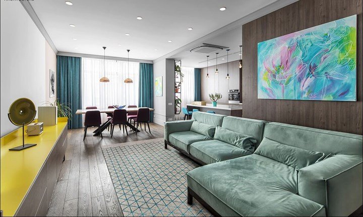 Bất ngờ với ngôi nhà 110m2 đầy màu sắc